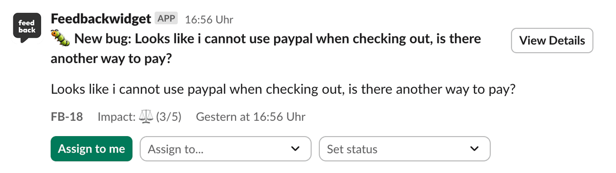 Slack notification example